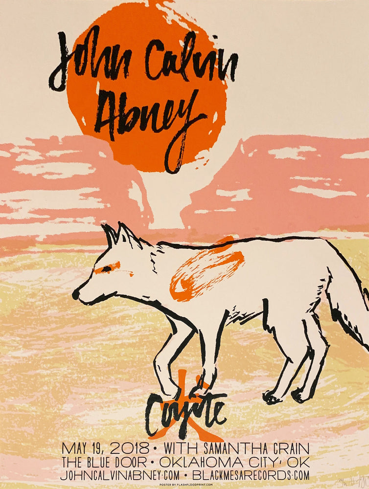 John Calvin Abney - Coyote Blue Door Release Show Poster - Black Mesa Records