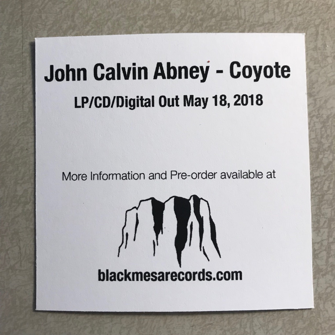 
                  
                    John Calvin Abney - Coyote Sticker - Black Mesa Records
                  
                
